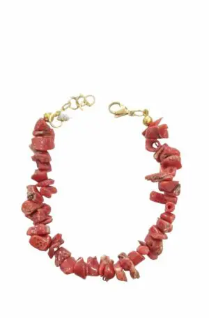 Adjustable Coral Bracelet with Steel Clasp – Length from 17 to 20cm