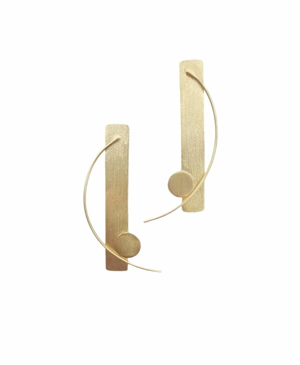 Earrings made with handmade brass Weight 4.5g Length 5.5cm