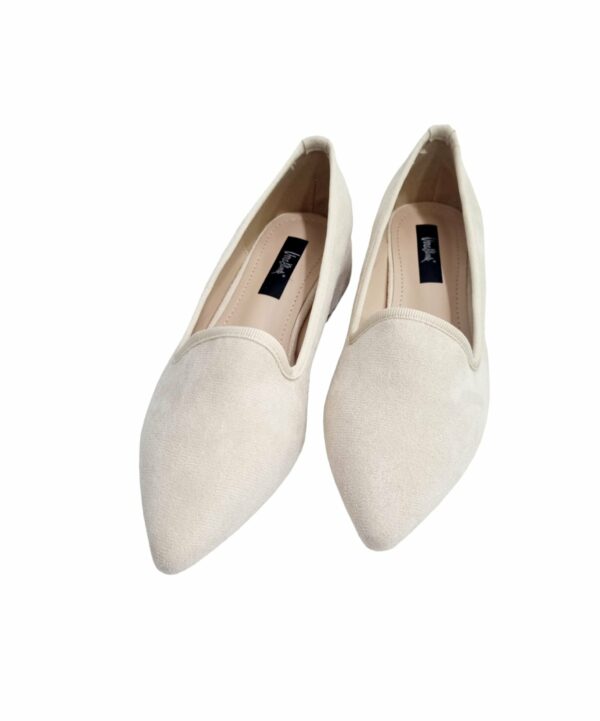 Light Beige Suede Moccasin with Non-slip Sole and 3cm Heel