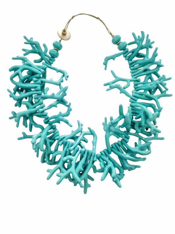 Adjustable choker necklace with turquoise resin twigs. Length 48cm Free shipping