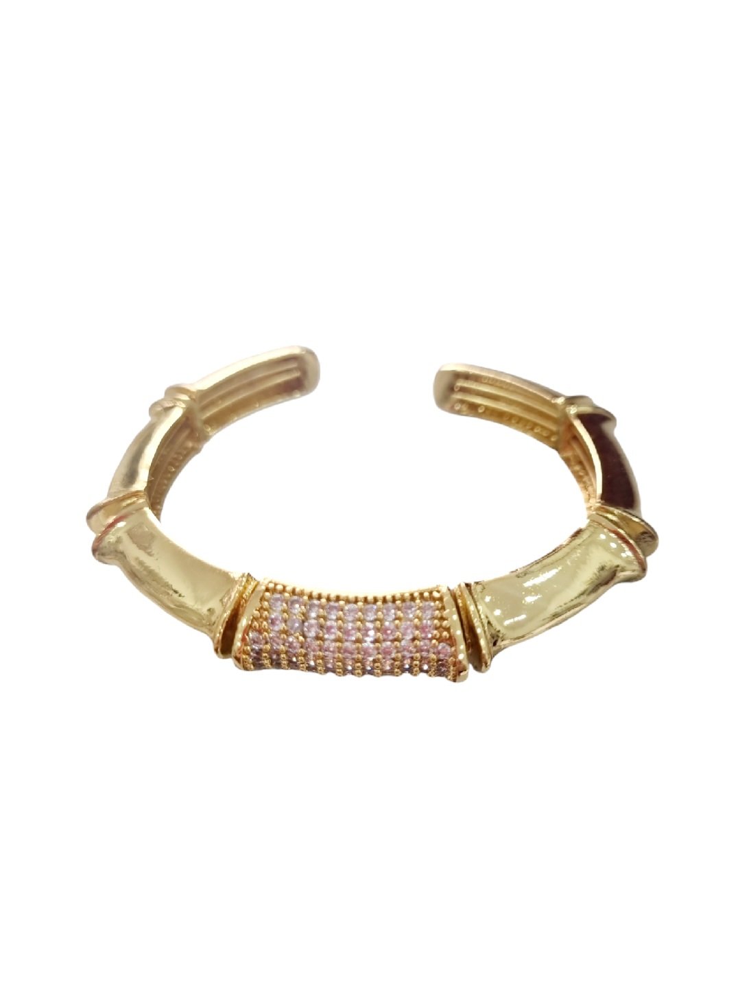 Bracciale ad incastro realizzato con ottone e zirconi centrali. Spedizione Gratuita