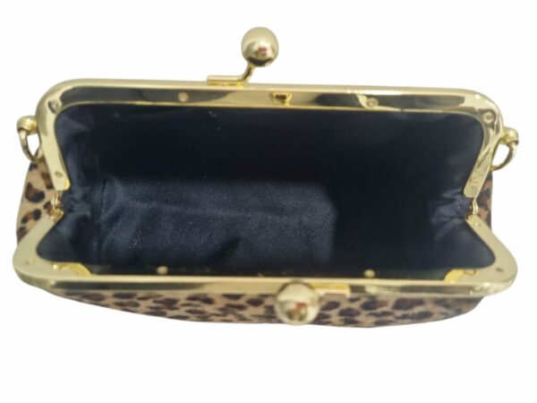 Borsa clutch in cavallino maculata con catena oro. made italy misure L 24 B9 H17 Spedizione Gratuita