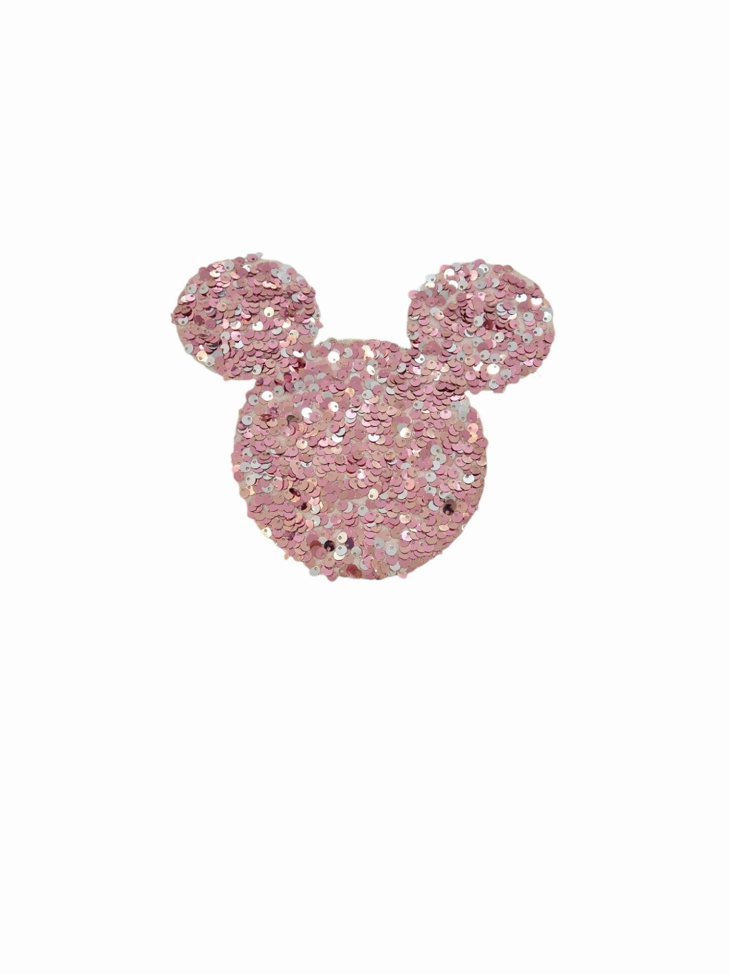 T shirt bianca elasticizzata con topolino paillettes rosa,manica corta taglia unica. Spedizione Gratuita