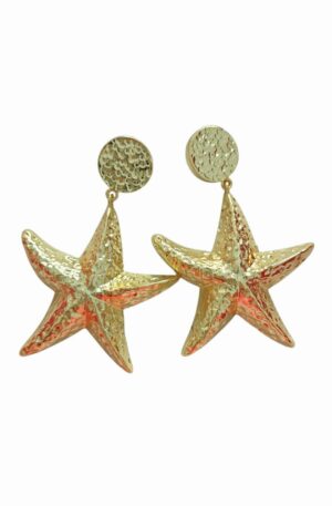 Orecchini  realizzati con stelle in ottone martellate.
lunghezza 5.5cm
peso 10.6gr Spedizione Gratuita