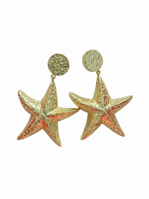 Orecchini  realizzati con stelle in ottone martellate.
lunghezza 5.5cm
peso 10.6gr Spedizione Gratuita