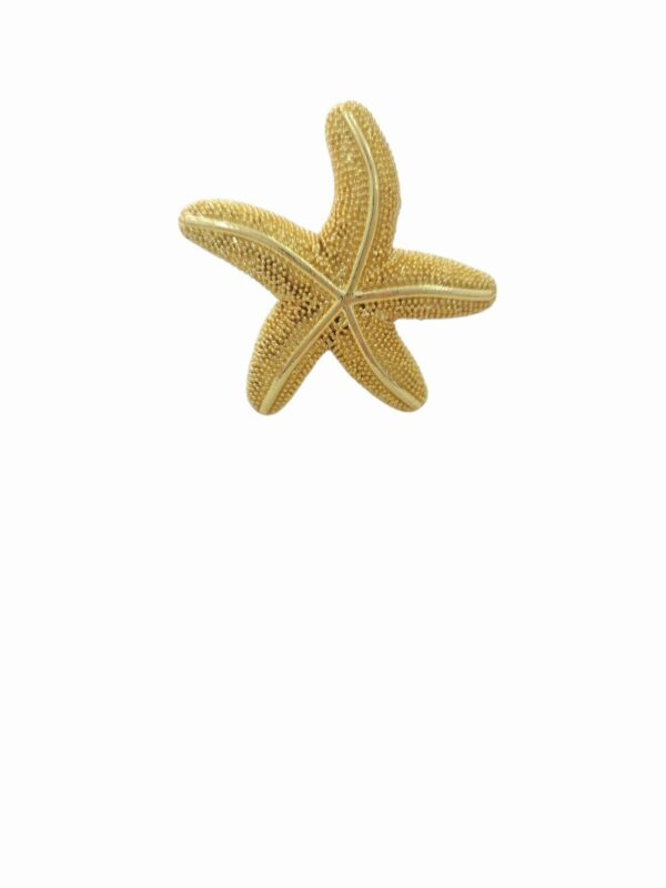 Anello regolabile stella in ottone dorato realizzato artigianalmente. Spedizione Gratuita