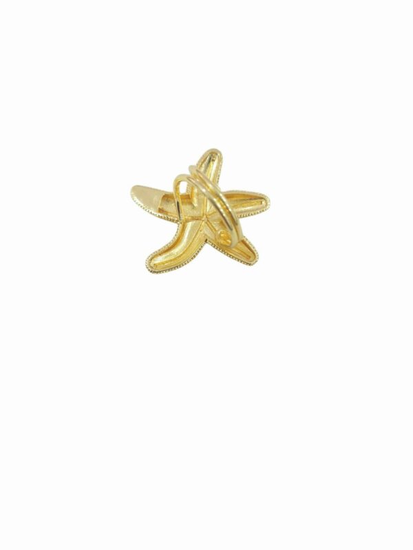 Anello regolabile stella in ottone dorato realizzato artigianalmente. Spedizione Gratuita