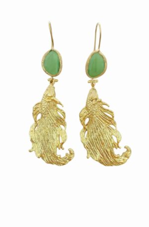 Orecchini realizzati con carpe in ottone e perno con monachella innpietra verde occhio di gatto
lunghezza 8cm
peso 12.9gr Spedizione Gratuita