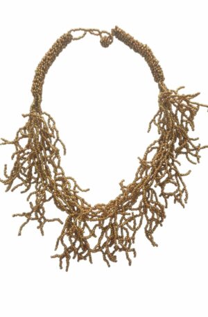 Collana girocollo realizzata con microperline dorate,lunghezza regolabile 47cm. Spedizione Gratuita