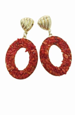 Orecchini  realizzati su base innottone con coralli applicati.peso 7.2grlunghezza 6cm Spedizione Gratuita