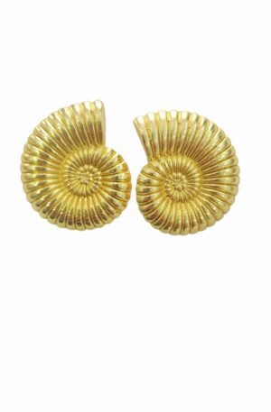 Orecchini  lobo conchiglia dorata in ottone.lunghezza 3cmpeso 8.1gr Spedizione Gratuita