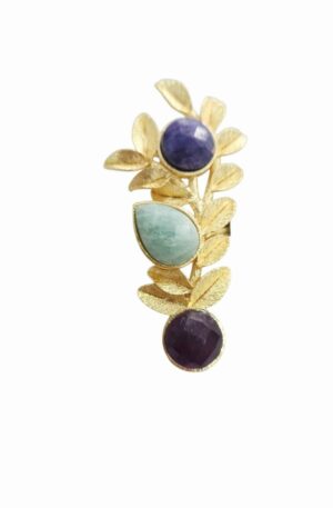 Anello regolabile realizzato in ottone con pietre naturali incastonate: lapislazzuli, amazzonite e ametista.
lunghezza 5.5cm Spedizione Gratuita