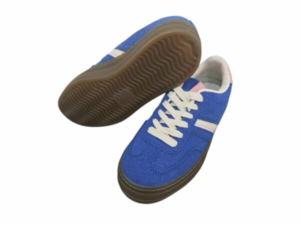 Sneakers azzurre e rosa scamosciate con doppio rialzo 4.5cm, suola antiscivolo. Spedizione Gratuita