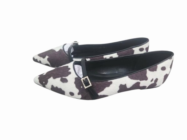 Mocassino cavallino muccato panna e marrone con fibia con strass, suola antiscivolo rialzo 1cm. Spedizione Gratuita