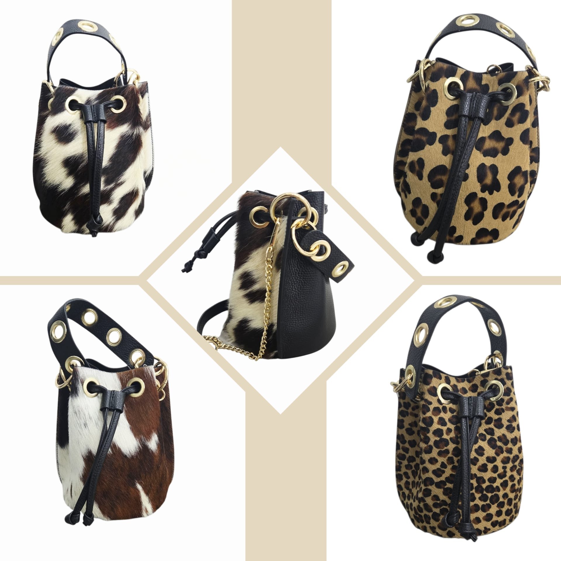 Secchiello in cavallino e pelle con manico con borchie,interno in pelle con tasca aperta laterale, tracollina catena dorata con centrale in pelle. Misure H20 B16 L16 Spedizione Gratuita Secchiello in cavallino e pelle con manico con borchie,interno in pelle con tasca aperta laterale, tracollina catena dorata con centrale in pelle. Misure H20 B16 L16 Spedizione Gratuita