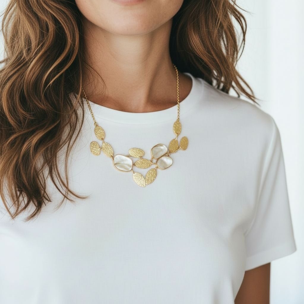 Adjustable choker necklace made of brass with set scaramazze pearls. Length 48cm. Free Shipping. Collana girocollo regolabile realizzata in ottone con perle scaramazze incastonate.lunghezza 48cm Spedizione Gratuita