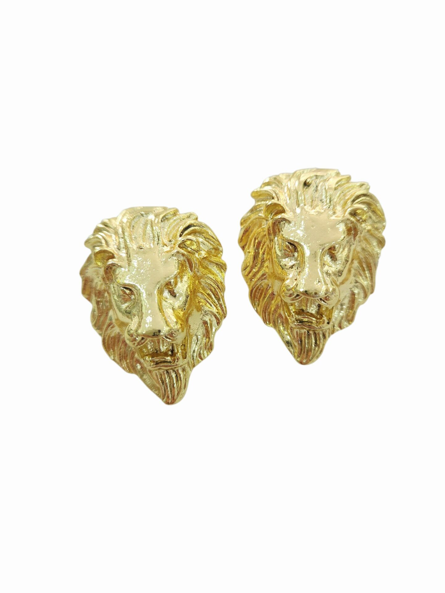 Orecchini lobo leoni in ottone.lunghezza 3cmpeso 13.8gr Spedizione Gratuita
