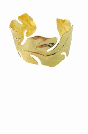 Bracciale rigido foglie realizzato in ottone dorato ad incastro Spedizione Gratuita Bracciale rigido foglie realizzato in ottone dorato ad incastro Spedizione Gratuita