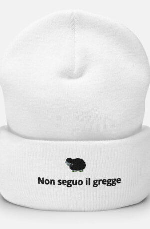 Berretto con risvolto ” Non Seguo il Gregge” Spedizione Gratuita