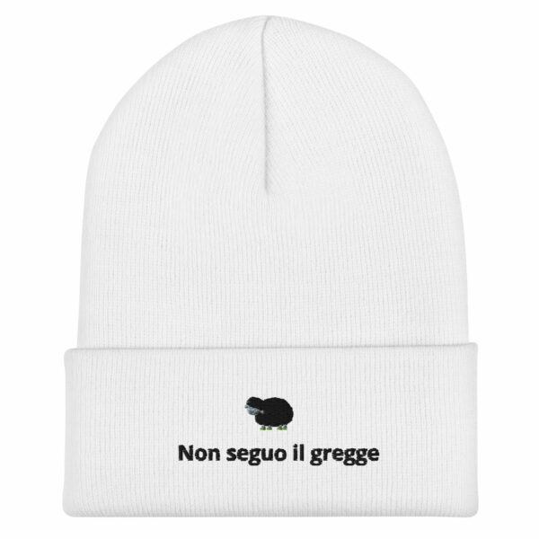 Berretto con risvolto ” Non Seguo il Gregge” Spedizione Gratuita