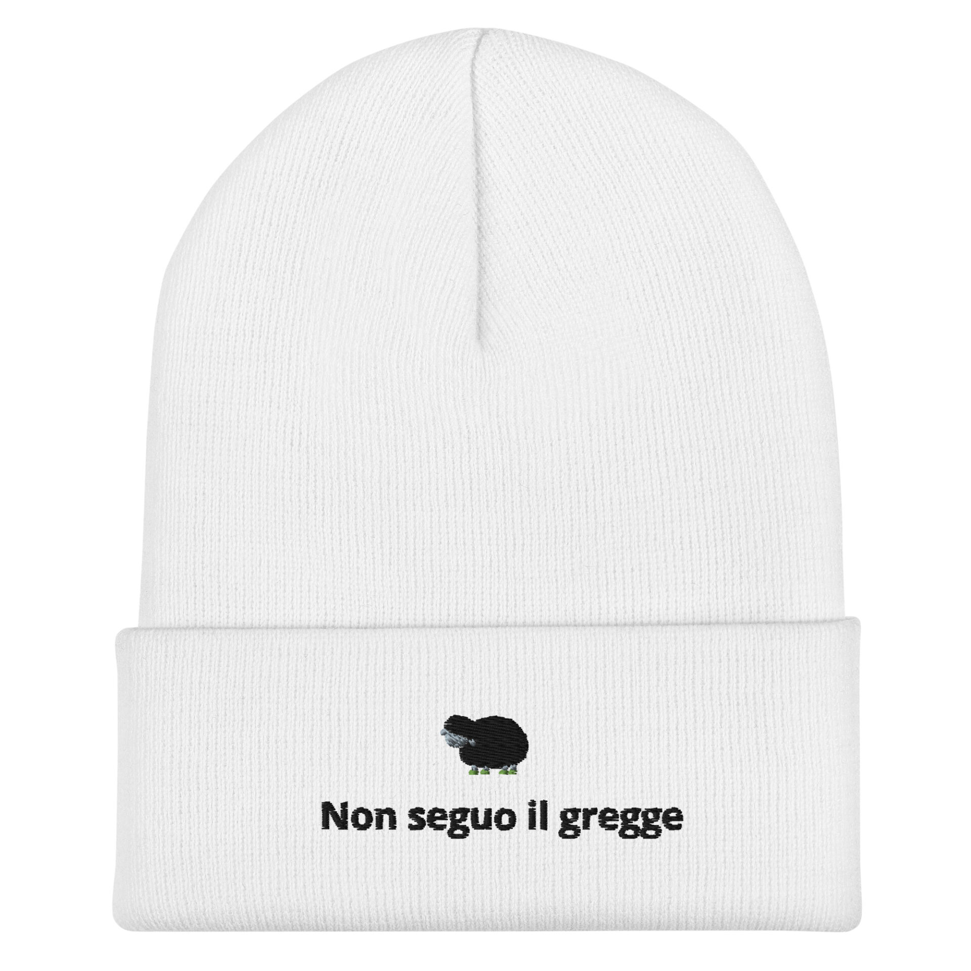 Berretto con risvolto ” Non Seguo il Gregge” Spedizione Gratuita