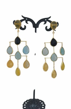 Orecchini  realizzati con ottone e goccie occhio di gattolunghezza 8.5cmpeso 7.4gr Spedizione Gratuita