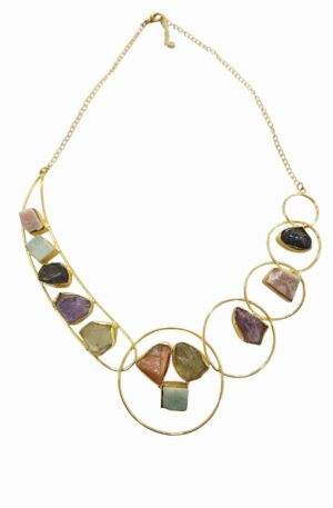 collana girocollo realizzata con ottone e pietre naturali incastonatelunghezza regolabile 41cm Spedizione Gratuita collana girocollo realizzata con ottone e pietre naturali incastonatelunghezza regolabile 41cm Spedizione Gratuita