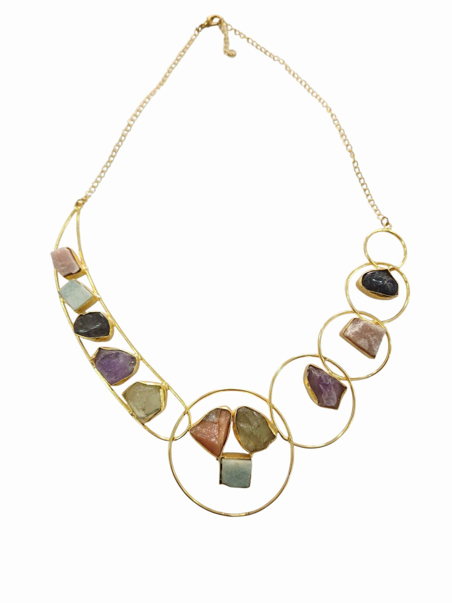 collana girocollo realizzata con ottone e pietre naturali incastonatelunghezza regolabile 41cm Spedizione Gratuita collana girocollo realizzata con ottone e pietre naturali incastonatelunghezza regolabile 41cm Spedizione Gratuita