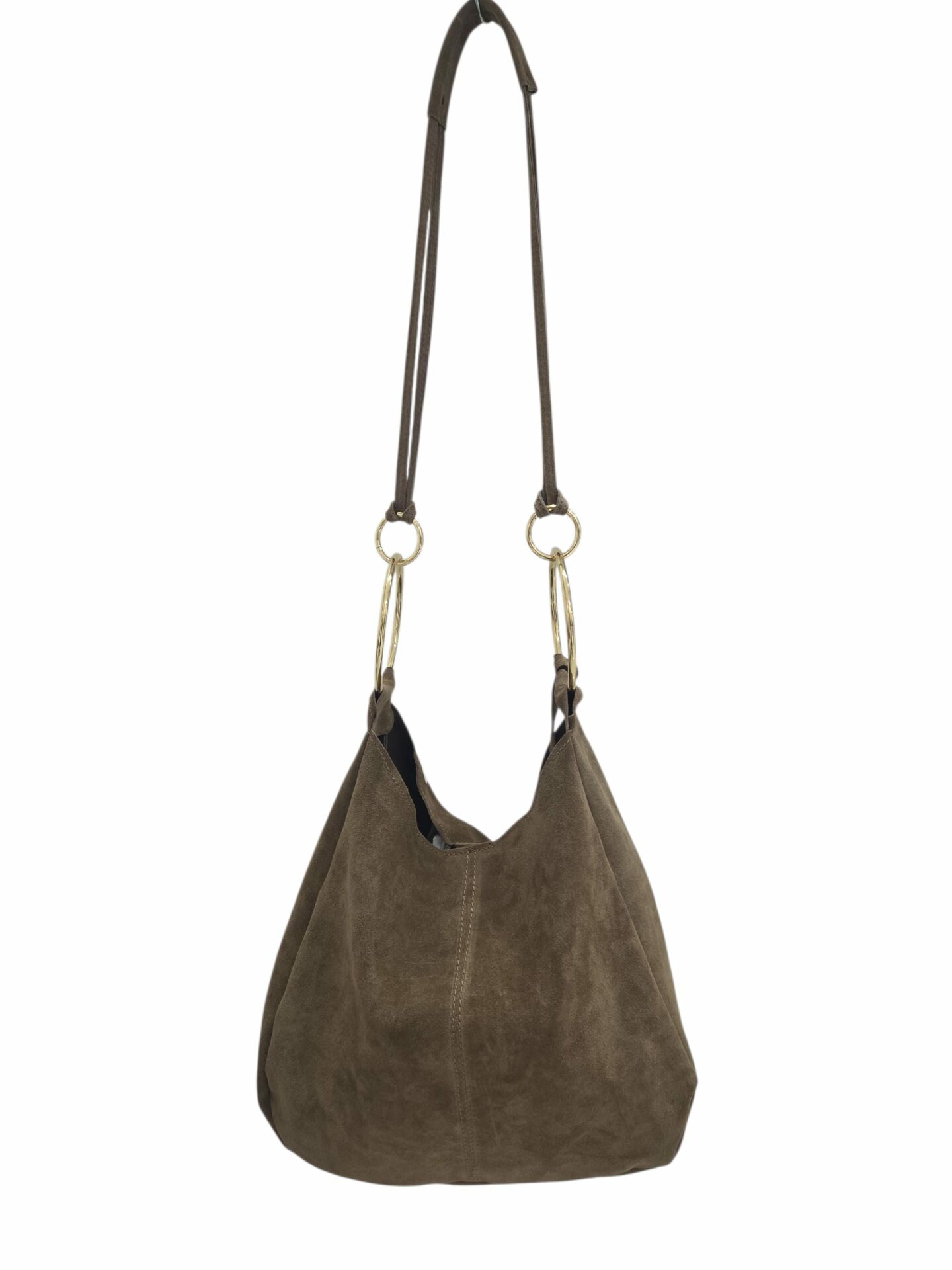 Borsa Sacca nuda in camoscio,made Italy, con borsellino estraibile,chiusura con bottone magnetico,tracolla lunga e manici tondi dorati possibilità di indossarla a mano o mezzo braccio Colore fango Misure H32 B7 L27 Spedizione Gratuita Borsa Sacca nuda in camoscio,made Italy, con borsellino estraibile,chiusura con bottone magnetico,tracolla lunga e manici tondi dorati possibilità di indossarla a mano o mezzo braccio Colore fango Misure H32 B7 L27 Spedizione Gratuita