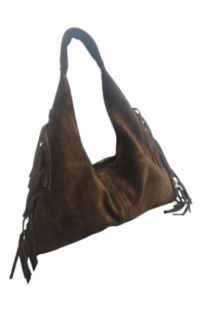 Borsa in camoscio marrone,vera pelle made aitaly,con frange laterali,dotata di tracolla chiusura con zip.misure L34 H18 Spedizione Gratuita Borsa in camoscio marrone,vera pelle made aitaly,con frange laterali,dotata di tracolla chiusura con zip.misure L34 H18 Spedizione Gratuita