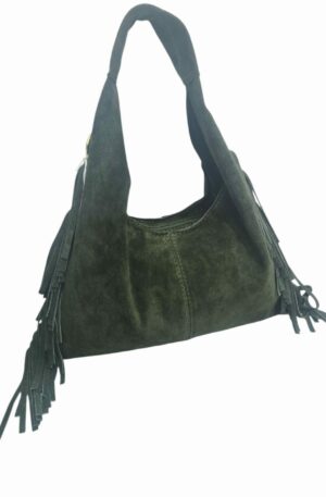 Borsa in camoscio verde,vera pelle made aitaly,con frange laterali,dotata di tracolla chiusura con zip.misure L34 H18 Spedizione Gratuita Borsa in camoscio verde,vera pelle made aitaly,con frange laterali,dotata di tracolla chiusura con zip.misure L34 H18 Spedizione Gratuita