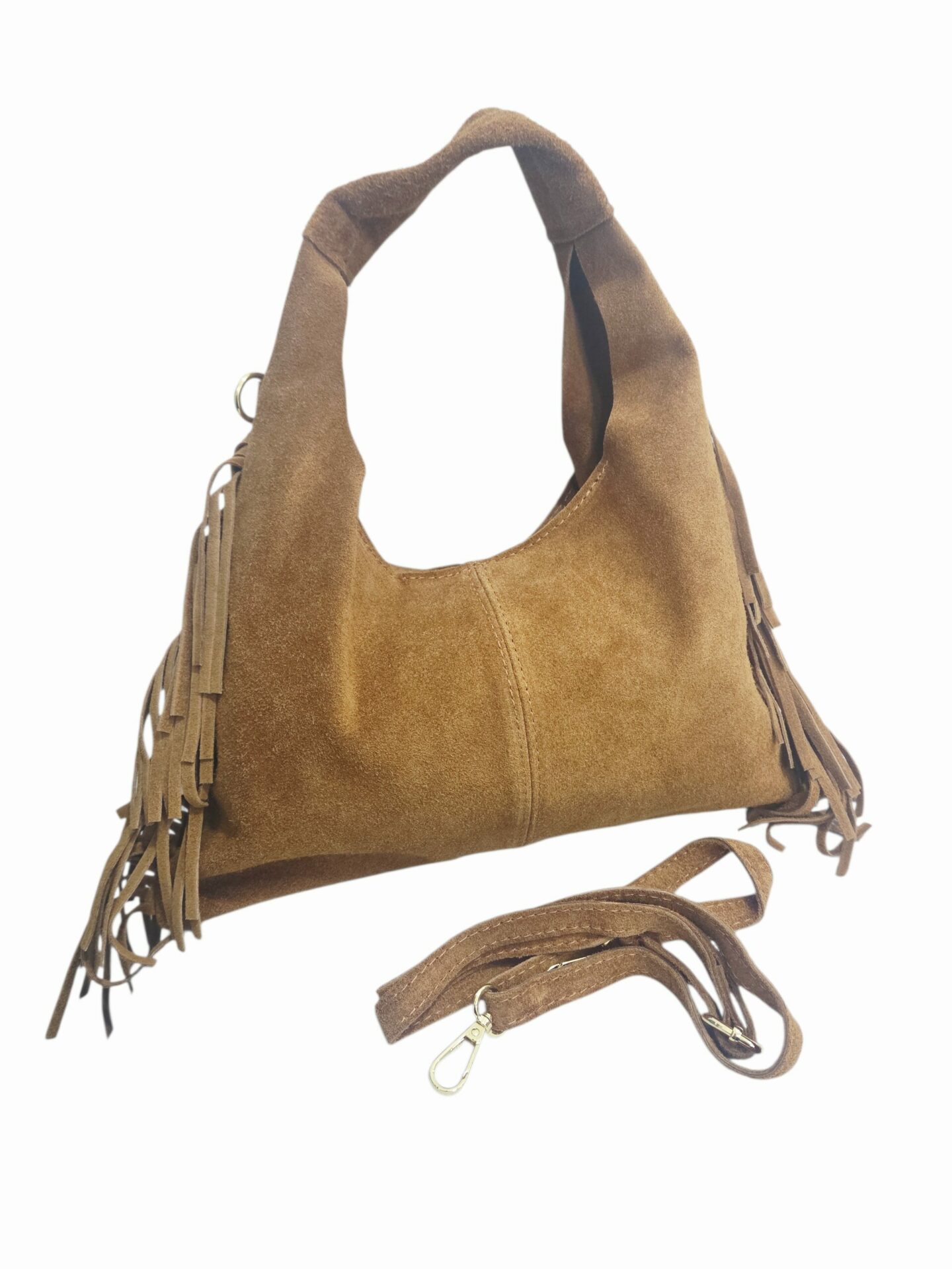 Borsa in camoscio cuoio,vera pelle made aitaly,con frange laterali,dotata di tracolla chiusura con zip.misure L34 H18 Spedizione Gratuita Borsa in camoscio cuoio,vera pelle made aitaly,con frange laterali,dotata di tracolla chiusura con zip.misure L34 H18 Spedizione Gratuita