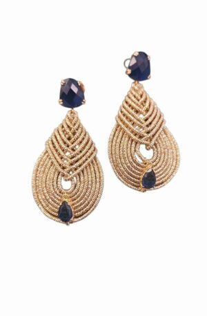 Orecchini realizzati artigianalmente in tessuto dorato con cristalloidi ed occhio di gatto bluLunghezza 7 cmPeso 4.8gr Spedizione Gratuita Orecchini realizzati artigianalmente in tessuto dorato con cristalloidi ed occhio di gatto bluLunghezza 7 cmPeso 4.8gr Spedizione Gratuita