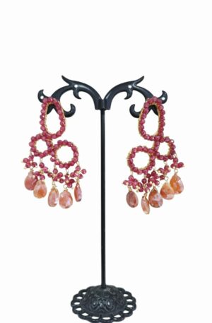 Orecchini  realizzati artigianalmente con quarzi montati su ottone lunghezza 5.5cmpeso 12.2gr Spedizione Gratuita