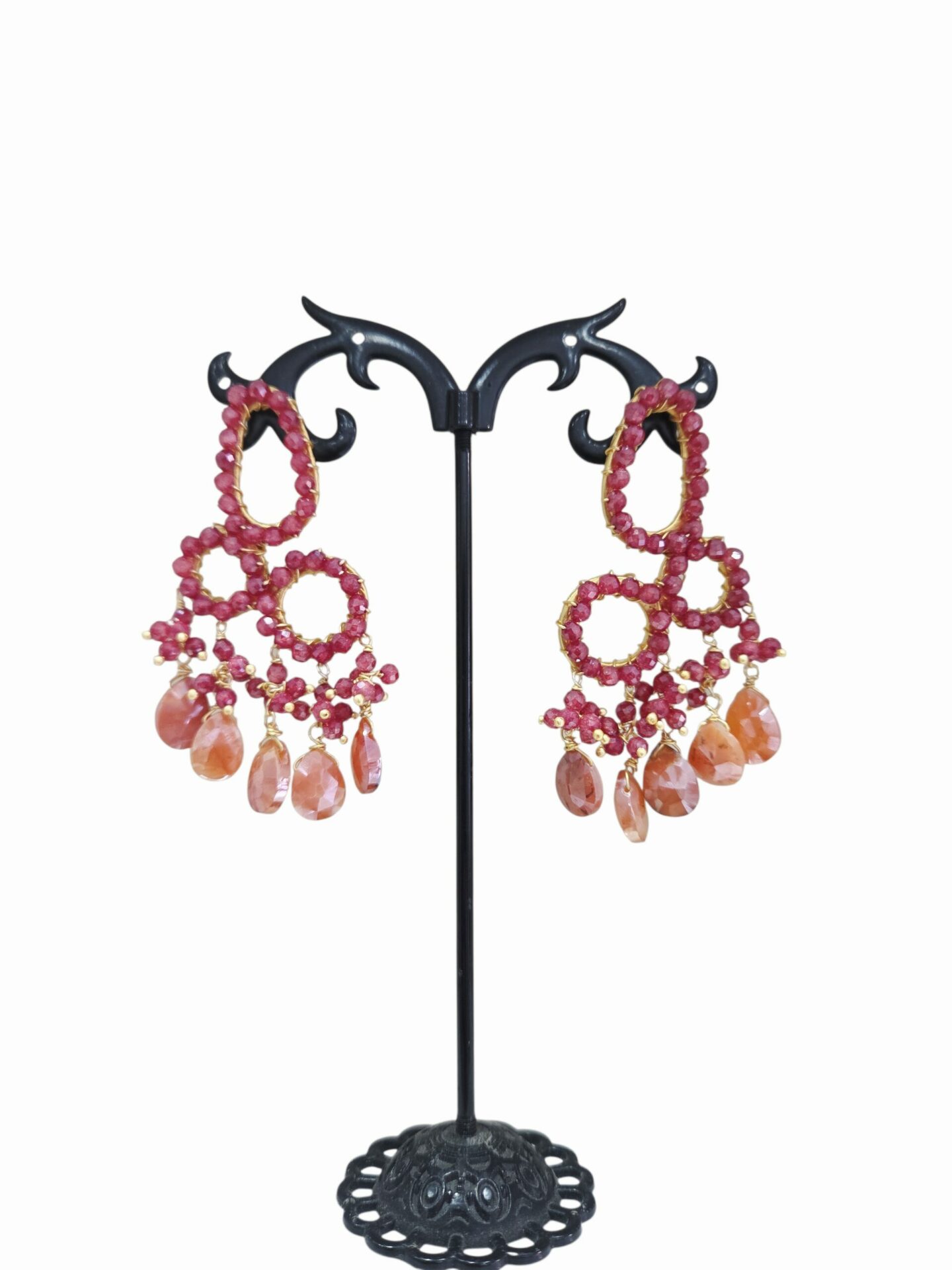 Orecchini  realizzati artigianalmente con quarzi montati su ottone lunghezza 5.5cmpeso 12.2gr Spedizione Gratuita