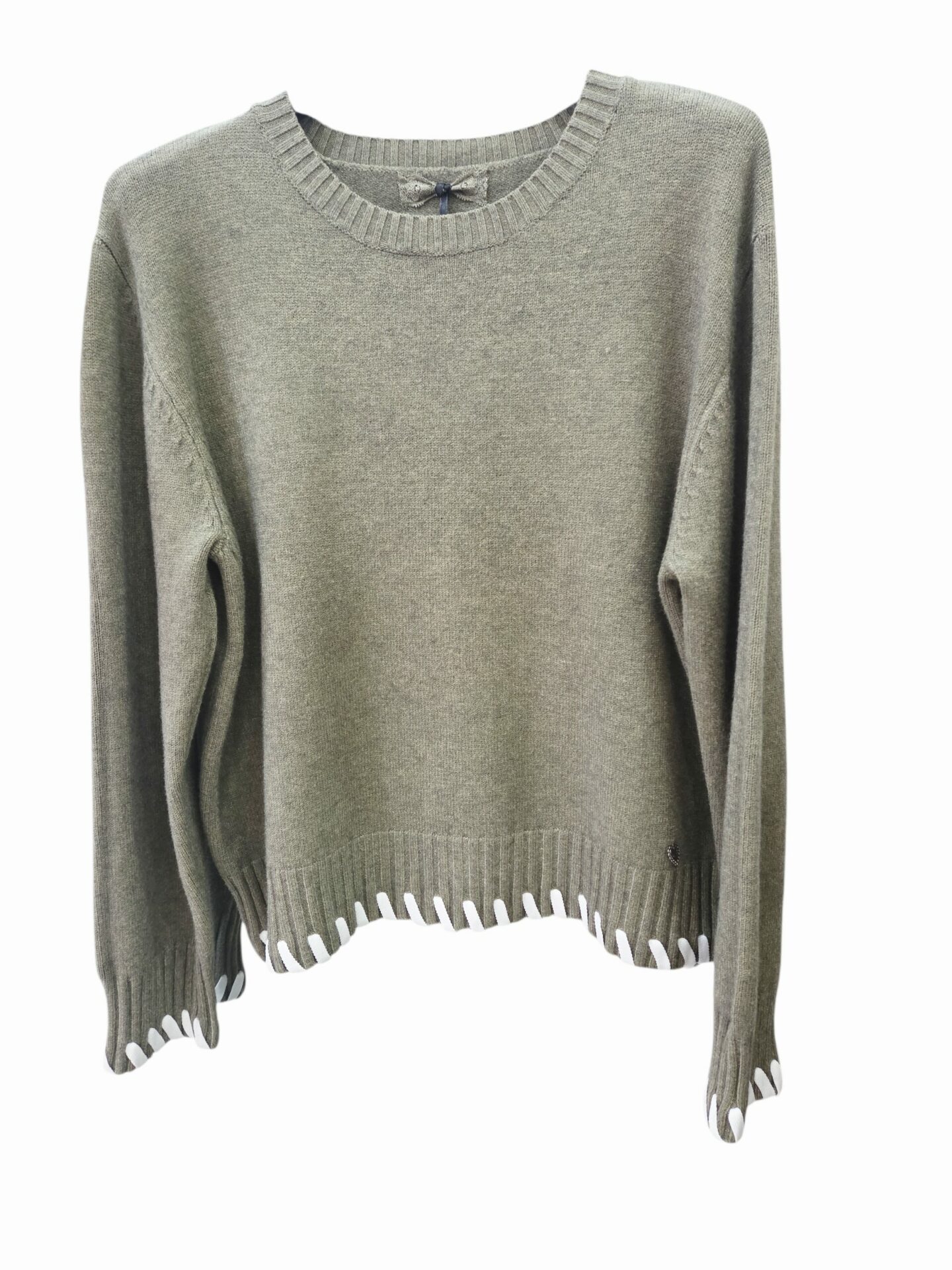 maglione verde con perfilo panna,taglia unica Spedizione Gratuita maglione verde con perfilo panna,taglia unica Spedizione Gratuita