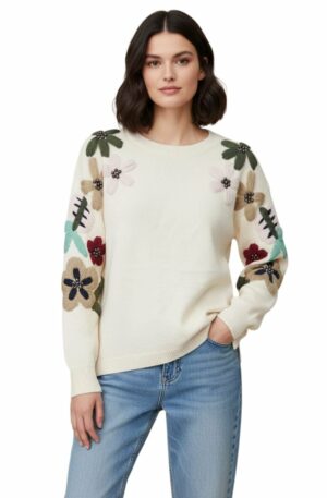 Maglione panna con lavorazione floreale in tessuto nella maniche, più lungo dietro e spacchette laterali.taglia unica composizione 74% acrilico 22% poliestere 4% spandes Spedizione Gratuita Maglione panna con lavorazione floreale in tessuto nella maniche, più lungo dietro e spacchette laterali.taglia unica composizione 74% acrilico 22% poliestere 4% spandes Spedizione Gratuita