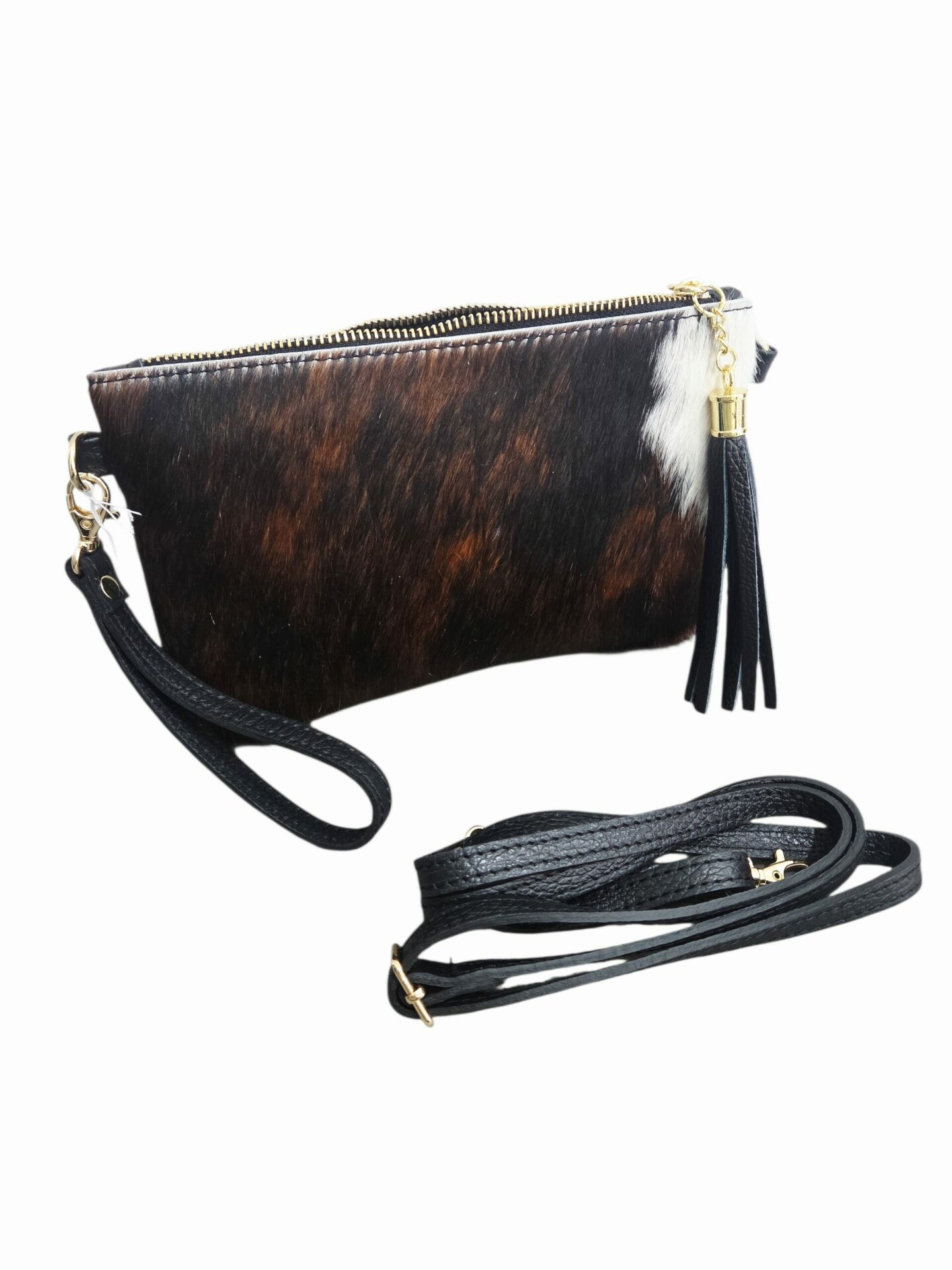 Tracollina in cavallino muccato e vera pelle, con polsiera, tracolla e nappina, made Italy, misure L 24 H15 Spedizione Gratuita Tracollina in cavallino muccato e vera pelle, con polsiera, tracolla e nappina, made Italy, misure L 24 H15 Spedizione Gratuita