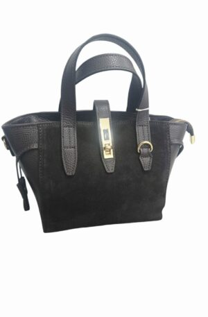 Brown genuine leather and suede bag, made in Italy, with shoulder strap, lined interior with side pockets. Double central zip closure. Dimensions: L 20 W 11 H 19 Free Shipping Borsa in vera pelle e camoscio marrone, made Italy, dotata di tracolla, interno foderato con tasche laterali. Chiusura doppia con zip centrale. misure L 20 B 11 H 19 Spedizione Gratuita