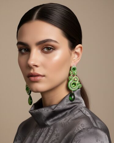 Orecchini realizzati artigianalmente con tessuto,strass,sfere laminate e cristalli. sfumature di verde e monachella in acciaio
lunghezza 9.5cm
peso 6.7gr Spedizione Gratuita Orecchini realizzati artigianalmente con tessuto,strass,sfere laminate e cristalli. sfumature di verde e monachella in acciaio
lunghezza 9.5cm
peso 6.7gr Spedizione Gratuita