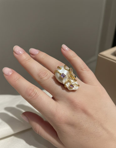 Anello reagolabole realizzato su base in ottone connperla scaramazza e quarzi multicolore Spedizione Gratuita Anello reagolabole realizzato su base in ottone connperla scaramazza e quarzi multicolore Spedizione Gratuita