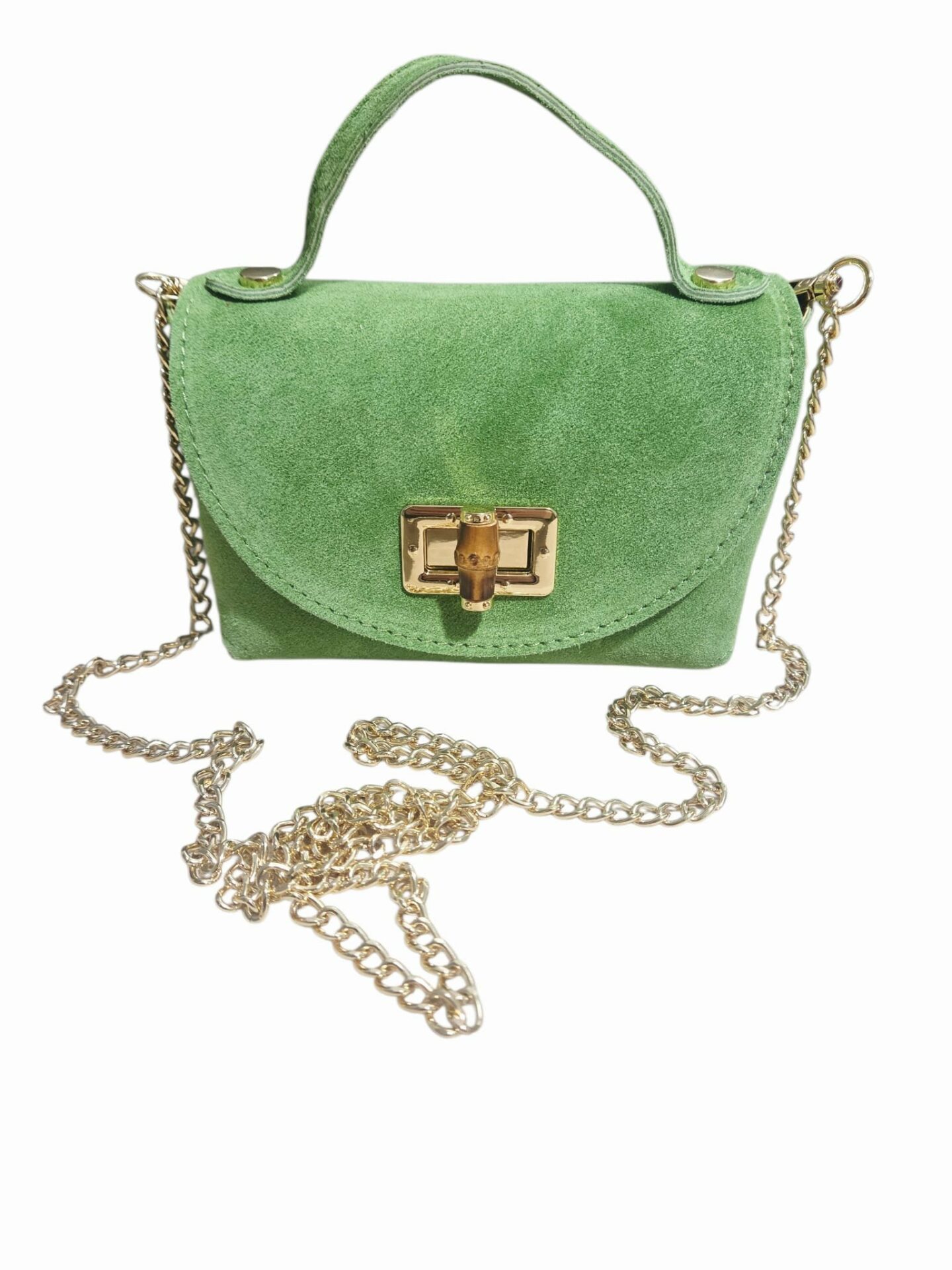 Tracollina in suede con catenella dorata,chiusura in osso. Misura L16 B8 H10.
Made Italy Spedizione Gratuita Tracollina in suede con catenella dorata,chiusura in osso. Misura L16 B8 H10.
Made Italy Spedizione Gratuita