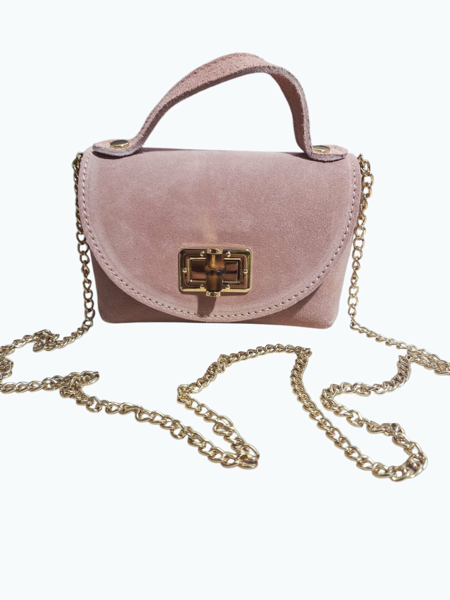 Tracollina in suede con catenella dorata,chiusura in osso. Misura L16 B8 H10.
Made Italy Spedizione Gratuita Tracollina in suede con catenella dorata,chiusura in osso. Misura L16 B8 H10.
Made Italy Spedizione Gratuita