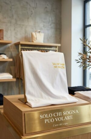 T shirt manica corta con scritta ricamata “solo chi sogna può volare” taglia unica, vestibilità morbida.
composizione 95% cotone 5% elastame Spedizione Gratuita T shirt manica corta con scritta ricamata “solo chi sogna può volare” taglia unica, vestibilità morbida.
composizione 95% cotone 5% elastame Spedizione Gratuita