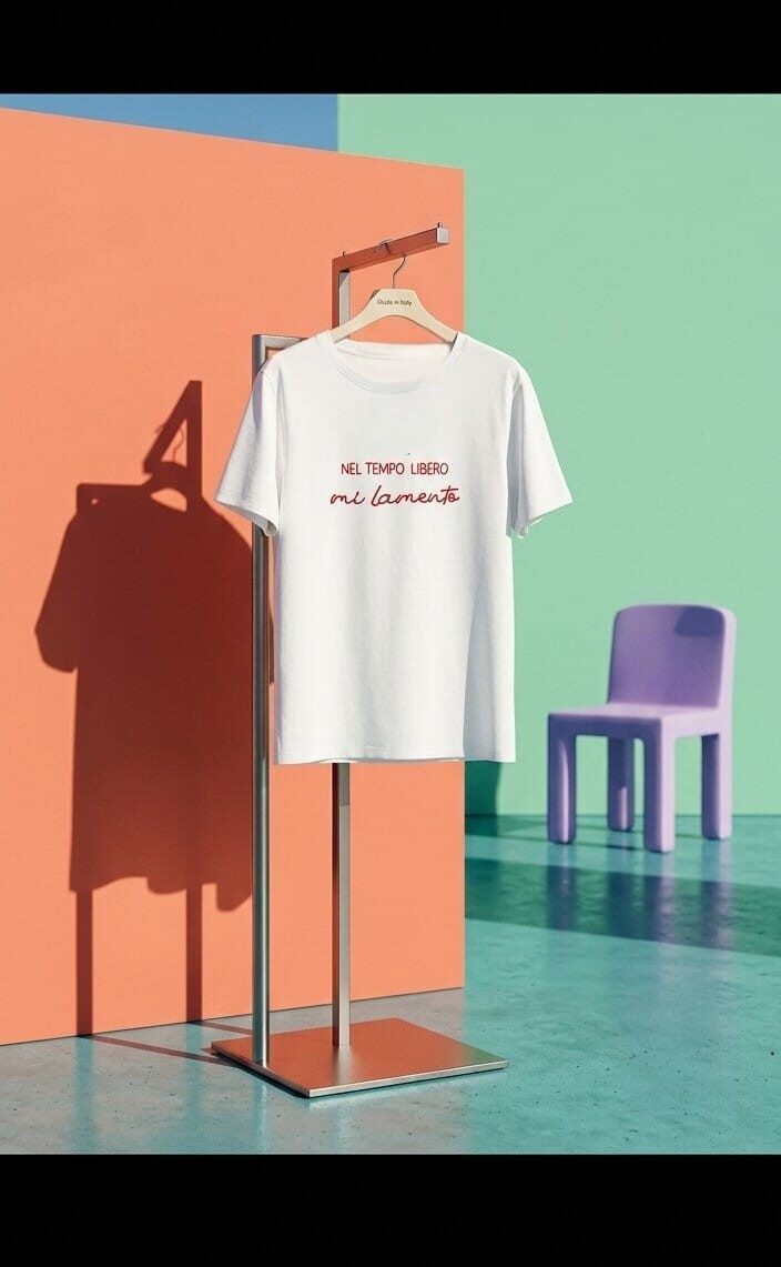 T shirt manica corta con scritta ricamata “nel tempo libero mi lamento” taglia unica, vestibilità morbida.
composizione 95% cotone 5% elastame Spedizione Gratuita T shirt manica corta con scritta ricamata “nel tempo libero mi lamento” taglia unica, vestibilità morbida.
composizione 95% cotone 5% elastame Spedizione Gratuita