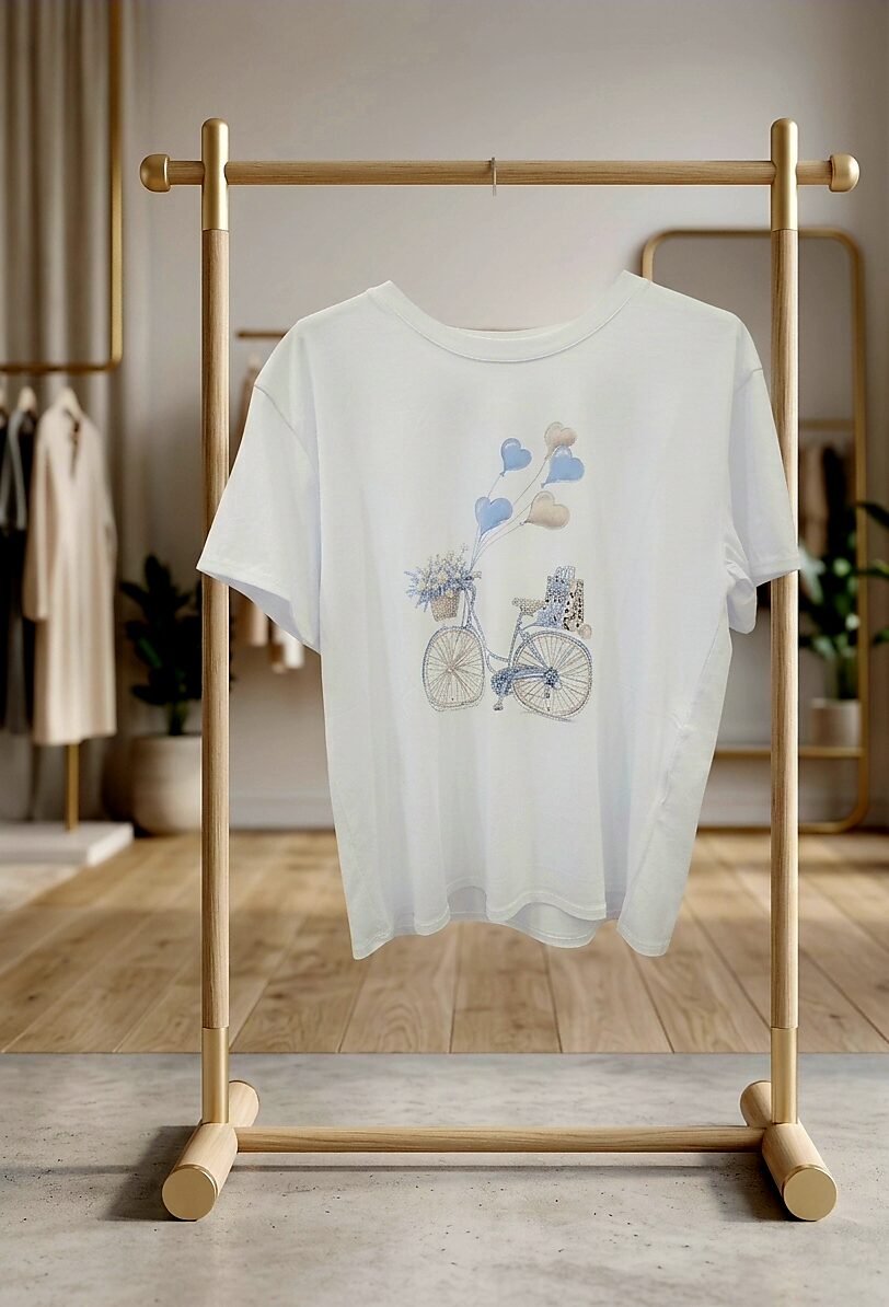 T- shirt manica corta in cotone stampa con strass,taglia unica vestibilità morbida Spedizione Gratuita T- shirt manica corta in cotone stampa con strass,taglia unica vestibilità morbida Spedizione Gratuita