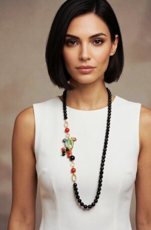 Collana lunga realizzata con ceramica di Caltagirone laterale,onice, agata,pasta di corallo.
lunghezza 78cm Spedizione Gratuita Collana lunga realizzata con ceramica di Caltagirone laterale,onice, agata,pasta di corallo.
lunghezza 78cm Spedizione Gratuita