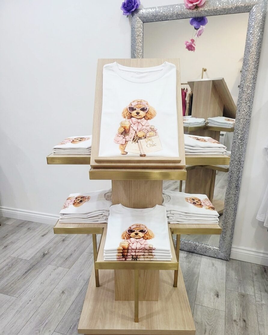 T- shirt manica corta in cotone stampata con strass,taglia unica vestibilità morbida Spedizione Gratuita