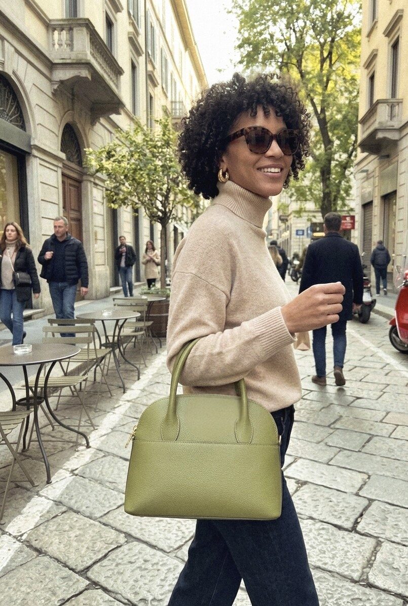 Borsa in vera pelle,made Italy, chiusura con zip, interno unico foderato con tasche laterali, due tasche esterne,dotata di tracolla.
misure H26 B14 L33
colore verde salvia Spedizione Gratuita