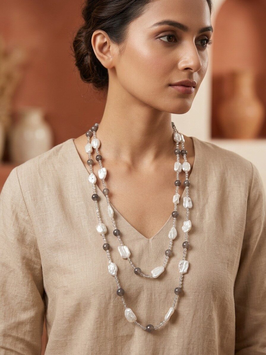 Collana molto lunga possibilità di farla anche due e tre giri,realizzata con agata grigia e perle barocche.
Lunghezza 1,5m Spedizione Gratuita Collana molto lunga possibilità di farla anche due e tre giri,realizzata con agata grigia e perle barocche.
Lunghezza 1,5m Spedizione Gratuita